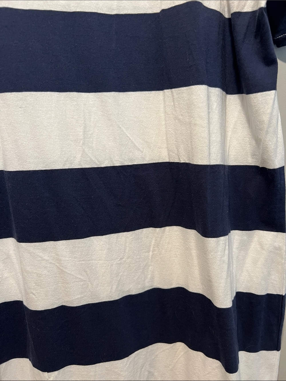 J. Crew Navy and White Striped Short Sleeve Midi Dress - Picture 5 of 11